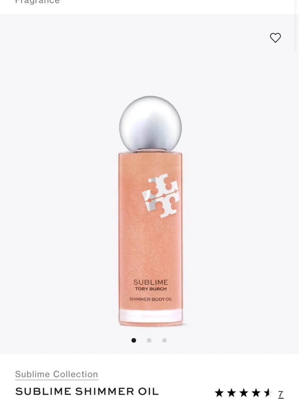 Tory Burch Sublime Shimmer Body Oil — Peach Sparkle